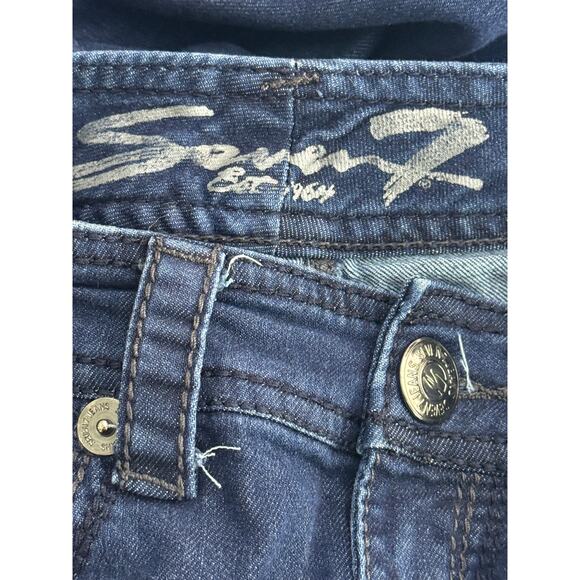 Seven Dark Blue Flare Bootcut Cotton Blend Low Rise Denim Jeans Pants Size 6 - Picture 7 of 9